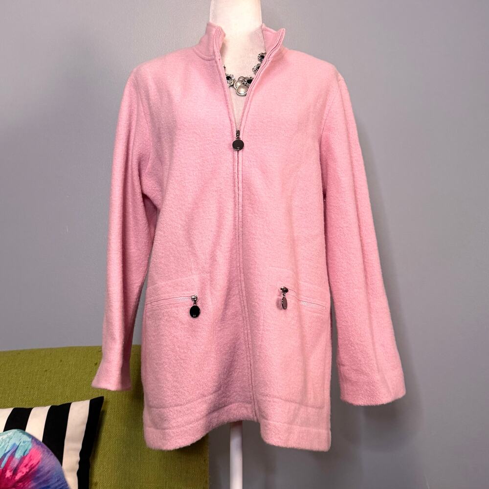 Doncaster Pink 100% Wool Full Zipper Front Jacket